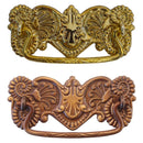 Ornate Victorian Drawer Pull Brass or Antique Finish, 3" Center-to-Center, Stamped Back Plate, Cast Bail