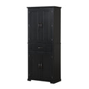 Bathroom Storage Cabinet with Doors and Drawer, Multiple Storage Space, Adjustable Shelf, Black (Old Sku:WF308204AAB)