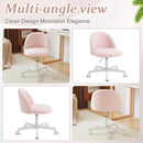 Pink Teddy Desk Chair With Lumbar Support And Wheels