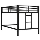 Twin Size Metal Loft Bed, Loft Bed with Easy Climbing Ladder and Guardrails for Kids, Black