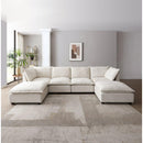 130' Inch Modular Sectional Sofa, Linen Fabric Couch Set with Convertible Ottoman,U shaped sofa,comfortable,Freely Combinable Sofa for Living Room, Apartment, Office,Beige, 3 Colors
