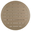Fairen Trail - Round Bar Table w/Umb OPT - Black / Driftwood