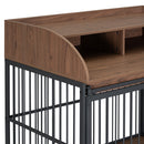 GO 44'' Heavy Duty Large Dog Crate Furniture for Large Medium Dog with Lockable Wheels, Wooden Dog Crate Dog Kennel, End Table Crate with Double layer storage, Brown