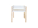 Solid Wooden, Rubber Wooden Twin Loft Bed with Ladder, Bed Platform of Strengthened Slats,Natural-white