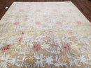 Modern Tibetan Rug 6x9, Wool and Silk Tibetan Rug, Handmade Tibetan Rug, Silk Flowers, Contemporary Rug, Soft Rug, Tibetan Area Rug, Tan