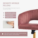 Pink Velvet Swivel Home Office Chair 360 Degree With Gold Base