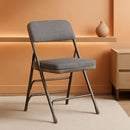 Gray Metal Folding Event Chairs With Cushioned Seats Set Of 2
