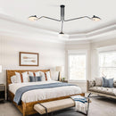 Matt Black Three Arm Adjustable Pendant Light Chandelier