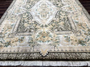 Aubusson Rug 8x10, Very Fine 225 KPSI, Floral, French European Design, Pakistani Carpet