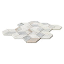 Arabescato Venato White Cube 11.73"x13.47" Honed Marble Mesh Mounted Mosaic Tile - MSI Collection