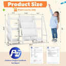 3 Tier Kids Bookshelf Toy Organizer In White Wood And Metal