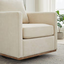 30.7"W Square Upholstered Swivel Accent Chair and Comfy Accent Single Sofa Chair, 360 Degree Club Chair, Lounge Armchair for Living Room Bedroom Apartment Nursery.Beige