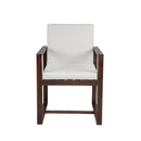 Elegant Patio Dining Set with Removable Cushions in Dark Brown Acacia Wood for Outdoor Spaces