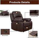Brown Leather 3 Piece Recliner Sofa Living Room Set