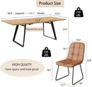 Expandable Oak Wood Dining Table Set For 6 To 8 Seats 51 To 67 Inches
