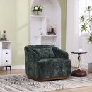 Swivel Barrel Chair, Comfy Round Accent Sofa Chair for Living Room, 360 Degree Swivel Barrel Club Chair, Leisure Arm Chair for Nursery, Hotel, Bedroom, Office, Lounge (Emerald)