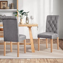 Parsons Dining Chairs Set of 2 Upholstered High Back Dark Gray