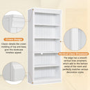 83.4' Tall Wood Bookcase with light strip,5-Tier Decor Bookshelves with Adjustable Shelves,Storage Organizer for CDs/Books,Free Standing Storage Shelves for Living Room,Home Office,White