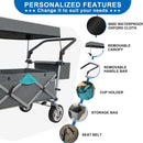 Push & Pull Utility Folding Wagon with Removable Canopy, gray