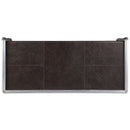 Brancaster - Executive Writing Desk - Distress Chocolate Top Grain Leather & Aluminum