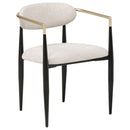 Bradbury Fabric Upholstered Dining Arm Chair Beige (Set of 2)