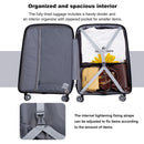 Hardshell Suitcase Spinner Wheels PP Luggage Sets Lightweight Durable Suitcase with TSA Lock,3-Piece Set (20/24/28), Silver