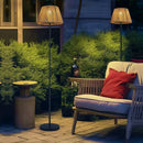Outdoor Rattan Solar Floor Lamp