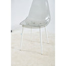 dining chair,set of 4,metal leg,plastic seat,transparent grey