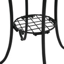 Patio Side Table with Shelf,Blue+Black