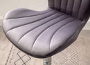 Velvet Adjustable Swivel Barstools Gray Set of Two