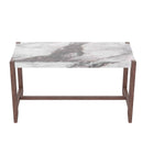 5-Piece Counter Height Dining Set, Faux Marble Bar Table with 4 Upholstered Chairs, Mid-Century Style for Kitchen or Small Spaces