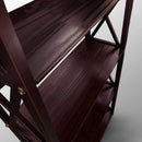 Espresso Montego Five Shelf Bookcase With X Design