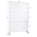 Outdoor & Indoor Metal Privacy Screen 76' H×48' W Freestanding Decorative Privacy Screen White