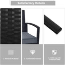 4 Piece Patio Rattan Furniture Set With Glass Coffee Table