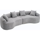 MODEL LY-025 COMPRESSION SOFA :4 Seater  Light Gray  Sofa with Chenille fabric, 30D ,60 Hardness full sponge,4 pillows for Living Room, Home Furniture Sleeper Sectional Sofa for Apartment