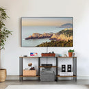Rustic Brown 50 Inch TV Stand With Power Outlets And Shelf