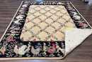 Vintage Hooked Rug 7x9, Rosters in Border, Roses and Butterflies