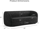 Nimiane Modern Boucle Sofa Set Black With Curved Arms
