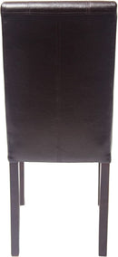 Parson Chair Set of 2 Leatherette Padded Solid Wood
