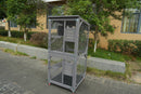 Catio Large Wooden Cat House Outdoor Indoor Cat Enclosures On Wheels, Wooden Kitty House Shelter Outside with Resting Box, Waterproof Roof (Grey, 31.5' D x 36.6' W x 71' H)