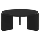 Cordova 3-piece Solid Wood Coffee and End Table Set Black