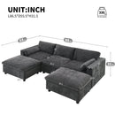 [VIDEO]86.5'' Chenille Modular Sectional Sofa with Storage Pockets, 5 Seat U Shaped Couch Set with Pillows,Free Combination,Modern Cloud Sofa with 2 Movable Ottoman for Living Room,Apartment,3 Colors