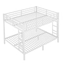 Metal Queen over Queen Bunk Bed for Teens and Adults,Space-Saving/Noise Reduced/No Box Spring Needed,White