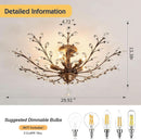 Bronze Five Light Vintage Crystal Chandelier Dimmable