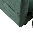 Upholstered Sectional Sofa with Movable Ottoman and Storage in Green Chenille, 83 Inch