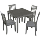 Wooden Dining Square Table, Kitchen Table for Small Space, 4 Person Dining Table, Gray ONLY THE TABLE