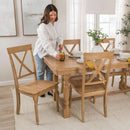 67 Inch Squire Trestle Farmhouse Dining Table Light Brown