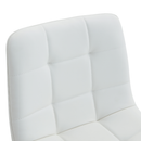 Modern White PU Bar Chair Set - Checkered Design, Black Metal Legs, Multiple Colors, 37-inch Height