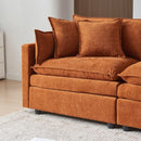 Modular L-Shaped Sectional Sofa with Ottoman, Chenille Fabric Sofa Couch, Comfy Upholstered Furniture for Living Room, Apartment, Studio, Office