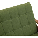 Mid-Century Modern Solid Loveseat Sofa Upholstered Linen Loveseat, 2-Seat Upholstered Loveseat Sofa Modern Couch